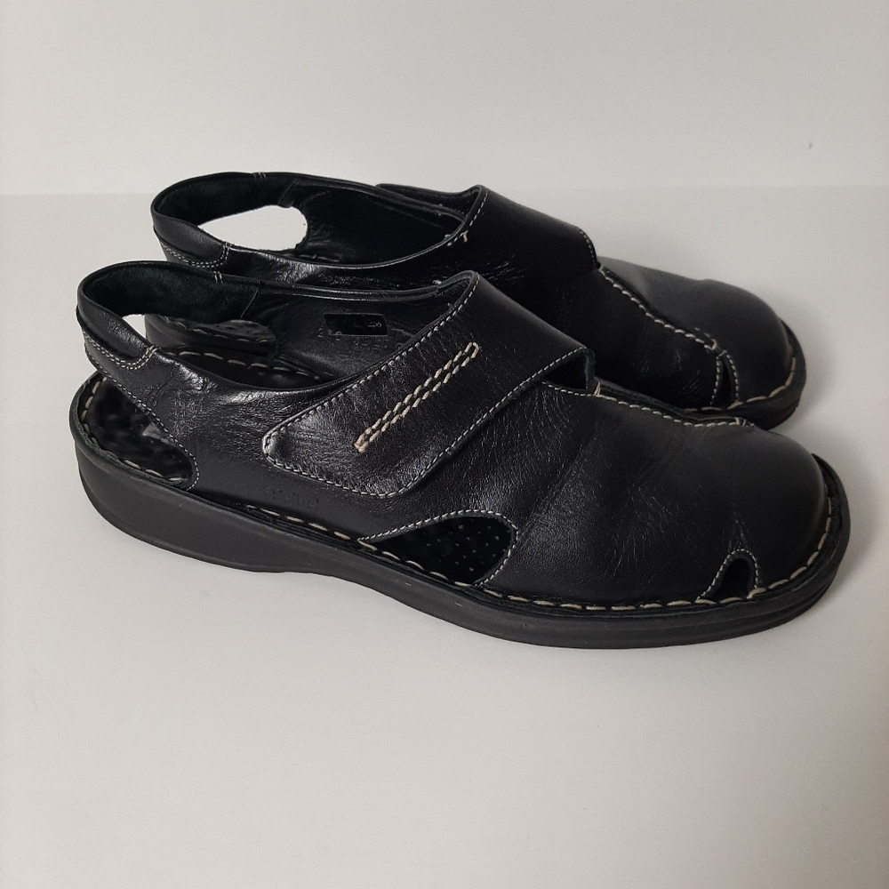 Josef Seibel Women's Black Air Massage Comfort Sandals Size 10.5